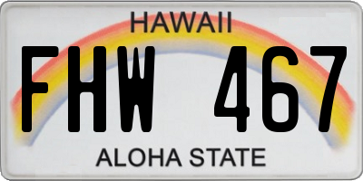 HI license plate FHW467