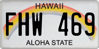 HI license plate FHW469
