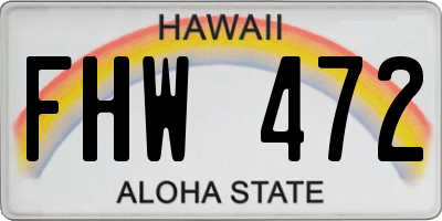 HI license plate FHW472