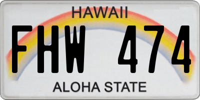 HI license plate FHW474