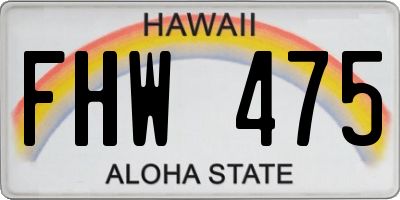 HI license plate FHW475
