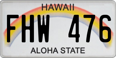 HI license plate FHW476