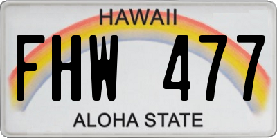 HI license plate FHW477