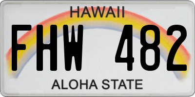 HI license plate FHW482