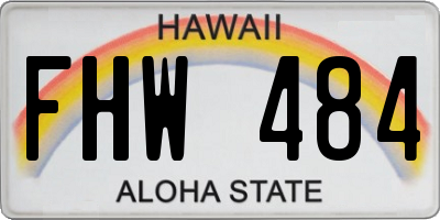 HI license plate FHW484