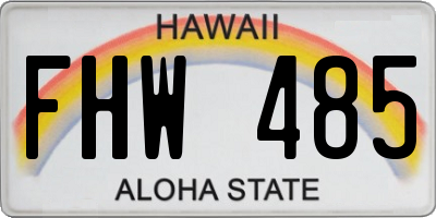 HI license plate FHW485