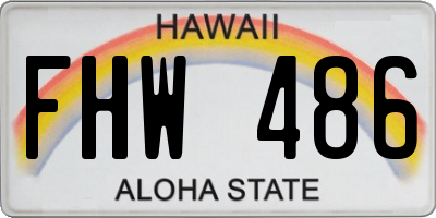 HI license plate FHW486