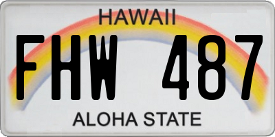 HI license plate FHW487