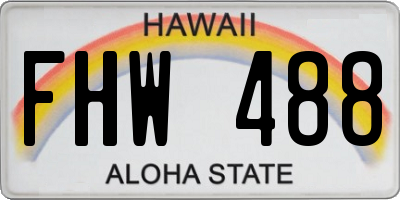 HI license plate FHW488