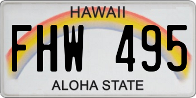 HI license plate FHW495