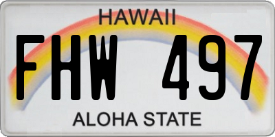 HI license plate FHW497