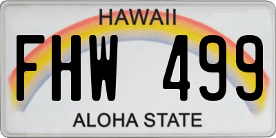 HI license plate FHW499