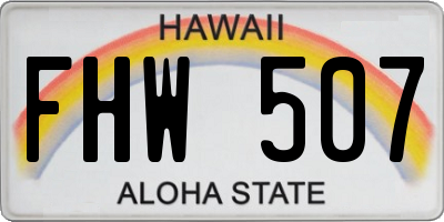 HI license plate FHW507