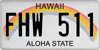 HI license plate FHW511