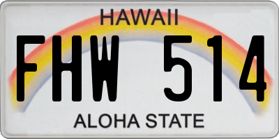 HI license plate FHW514