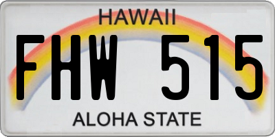 HI license plate FHW515