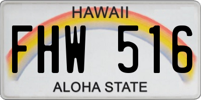 HI license plate FHW516