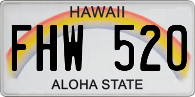 HI license plate FHW520