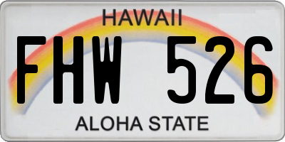 HI license plate FHW526