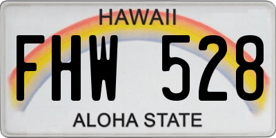 HI license plate FHW528
