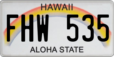 HI license plate FHW535