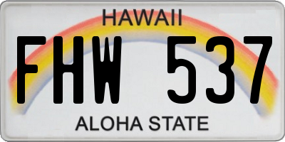 HI license plate FHW537