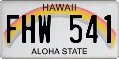 HI license plate FHW541