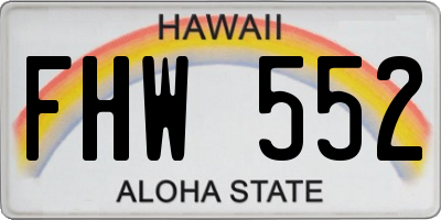 HI license plate FHW552