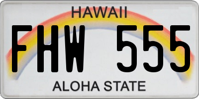 HI license plate FHW555