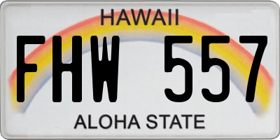 HI license plate FHW557