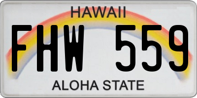 HI license plate FHW559