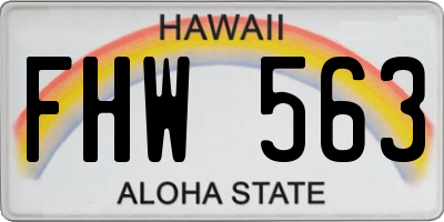 HI license plate FHW563