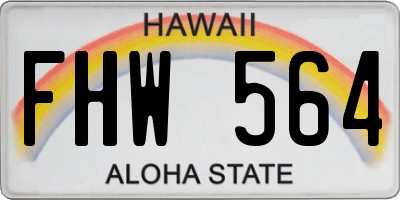 HI license plate FHW564