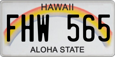 HI license plate FHW565
