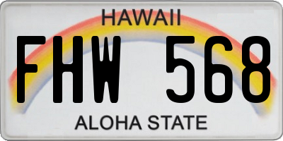 HI license plate FHW568