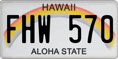 HI license plate FHW570