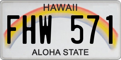 HI license plate FHW571