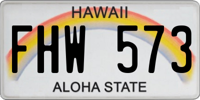 HI license plate FHW573