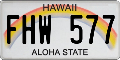 HI license plate FHW577