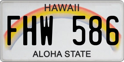 HI license plate FHW586
