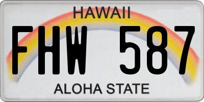 HI license plate FHW587