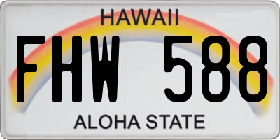 HI license plate FHW588