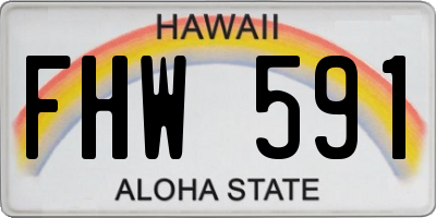 HI license plate FHW591