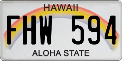 HI license plate FHW594