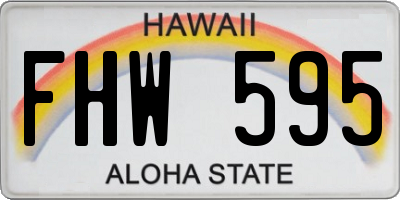 HI license plate FHW595