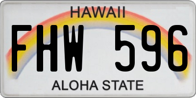 HI license plate FHW596