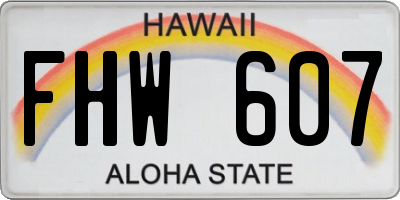HI license plate FHW607