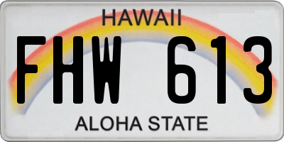 HI license plate FHW613