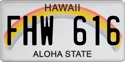 HI license plate FHW616
