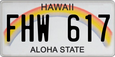 HI license plate FHW617